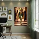 Quadro Decorativo Sapo Fashion 70x50cm Mold Preta