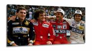 Quadro Decorativo Senna Pique Prost Mansel em Tecido Canvas 130x60