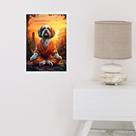 Quadro Decorativo Shih Tzu Meditando 45x34cm - com vidro