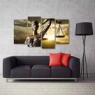 Quadro Decorativo Símbolo Da Justiça Em Tecido 4 Peças 1