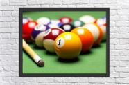 Quadro Decorativo Sinuca Jogos Bilhar Salas Decorações Com Moldura