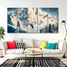 Quadro Decorativo - Snowboard -Tela em Tecido 5 peças
