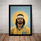 Quadro Decorativo Socrates Brasil Futebol Arte