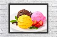 Quadro Decorativo Sorveterias Sorvete Gourmet Restaurantes Decorações Com Moldura