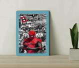 Quadro Decorativo Spider-Man Paper + Vidro 33x25 Sala Quarto
