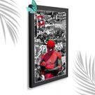 Quadro Decorativo Spider-Man Paper + Vidro 33x25 Sala Quarto