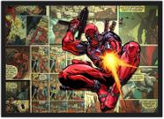Quadro Decorativo Super Heróis Deadpool Com Moldura