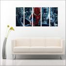 Quadro Decorativo Super Heróis O Homem Aranha Mosaico 5 Peças GG3