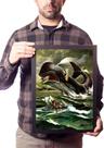 Quadro Decorativo Surfistas Baleia Arte Surfe