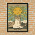 Quadro Decorativo Tarot Gato O Sol - 70x50cm