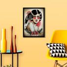 Quadro Decorativo Tatoo Style Mulher com Corvos 45x34cm