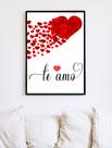 Quadro Decorativo TE AMO com Moldura E Acetato Tamanho A3 Design Exclusivo