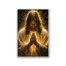 Quadro Decorativo Tela Canvas 40x60 cm Jesus em luzes de oração