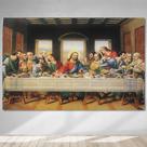 Quadro Decorativo Tela Santa Ceia Jesus Sala Tecido Canvas