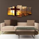 Quadro Decorativo Terço E Bíblia Hd 129x61 Quarto Sala