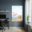 Quadro Decorativo Tesouro Da Baleia 70x50cm Mold Preta