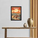Quadro Decorativo Texas - EUA 33x24cm - com vidro