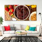 Quadro Decorativo -Tigela Açai -Tela em Tecido 5 peças Quadro Decorativo -Tigela Açai -Tela em Tecido 5 peças