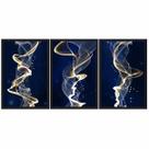 Quadro Decorativo Tornado Azul e Dourado 60x40 Sala Quarto