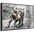 Quadro decorativo Touro de Wall Street em Pintura Marcante - Art Canvas
