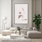 Quadro Decorativo Traços De Mulher fundo rosa