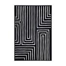Quadro Decorativo Traços Finos Brancos Abstrato Moldura Madeira Luxo