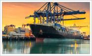 Quadro Decorativo Transporte Logística Contêiner Navio Salas Moldura Branca Q02