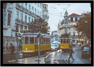 Quadro Decorativo Trem Bonde Elétrico Máquinas Paisagem Salas Quartos Escritórios Com Moldura RC032 Quadro Decorativo Trem Bonde Elétrico Máquinas Paisagem Salas Quartos Escritórios Com Moldura RC032