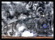 Quadro Decorativo Trem Locomotiva Máquinas A Vapor Salas Quartos Escritórios Com Moldura RC021