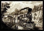 Quadro Decorativo Trem Locomotiva Máquinas Vintage Salas Quartos Escritórios Com Moldura RC020