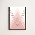 Quadro Decorativo Triângulos Rosês 45x34cm - com vidro Quadro Decorativo Triângulos Rosês 45x34cm - com vidro