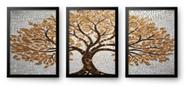 Quadro Decorativo Trio Árvore Mosaico 60 x 40