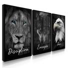 Quadro Decorativo Trio Disciplina Escritório Sala Letras Cursivo Kit 70x50 com Moldura Quadro Decorativo Trio Disciplina Escritório Sala Letras Cursivo Kit 70x50 com Moldura