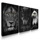Quadro Decorativo Trio Disciplina Execução Leão Sala escritório 70x50 com Moldura Quadro Decorativo Trio Disciplina Execução Leão Sala escritório 70x50 com Moldura