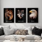 Quadro Decorativo Trio Disciplina Leão Arte Decoração 70x50 com Vidro