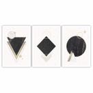 Quadro Decorativo Trio Geométrico Preto 60x40 Sala Quarto