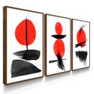 Quadro Decorativo Trio Japonês Restaurante Sushi Decoração 55x40 com Moldura