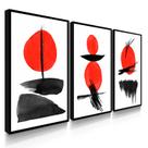 Quadro Decorativo Trio Japonês Restaurante Sushi Decoração 55x40 com Moldura