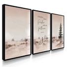 Quadro Decorativo Trio Jesus Pastor Cristo Fé Amor Senhor Deus Kit com Vidro