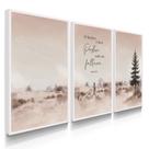 Quadro Decorativo Trio Jesus Pastor Senhor Deus Cristo Fé Amor Sala 70x50 com Moldura
