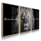 Quadro Decorativo Trio Nunca foi Sorte Motivação Sala Escritório 70x50 com Vidro
