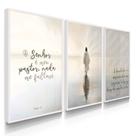 Quadro Decorativo Trio Salmos Jesus Cristo Senhor 70x50 com Vidro
