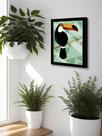 Quadro Decorativo Tucano Abstrato Sala Quarto + Vidro 33x25