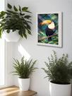 Quadro Decorativo Tucano Flora Sala Escritório + Vidro 33x25