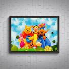 Quadro Decorativo Turma Ursinho Pooh Arte Poster Moldurado