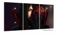 Quadro Decorativo Uchiha Madara Naruto Em Tecido 3 Peças m