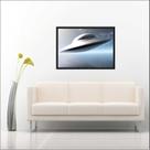 Quadro Decorativo Ufologia Disco Voador Salas Quartos Decorações Com Moldura