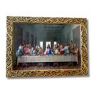 Quadro Decorativo Ultima Santa Ceia Religioso Jesus Moldura em Resina com Vidro