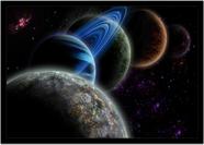 Quadro Decorativo Universo Planetas Galáxias Via Láctea Salas Quartos Com Moldura RC015 Quadro Decorativo Universo Planetas Galáxias Via Láctea Salas Quartos Com Moldura RC015