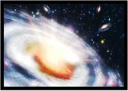 Quadro Decorativo Universo Planetas Galáxias Via Láctea Salas Quartos Com Moldura RC083